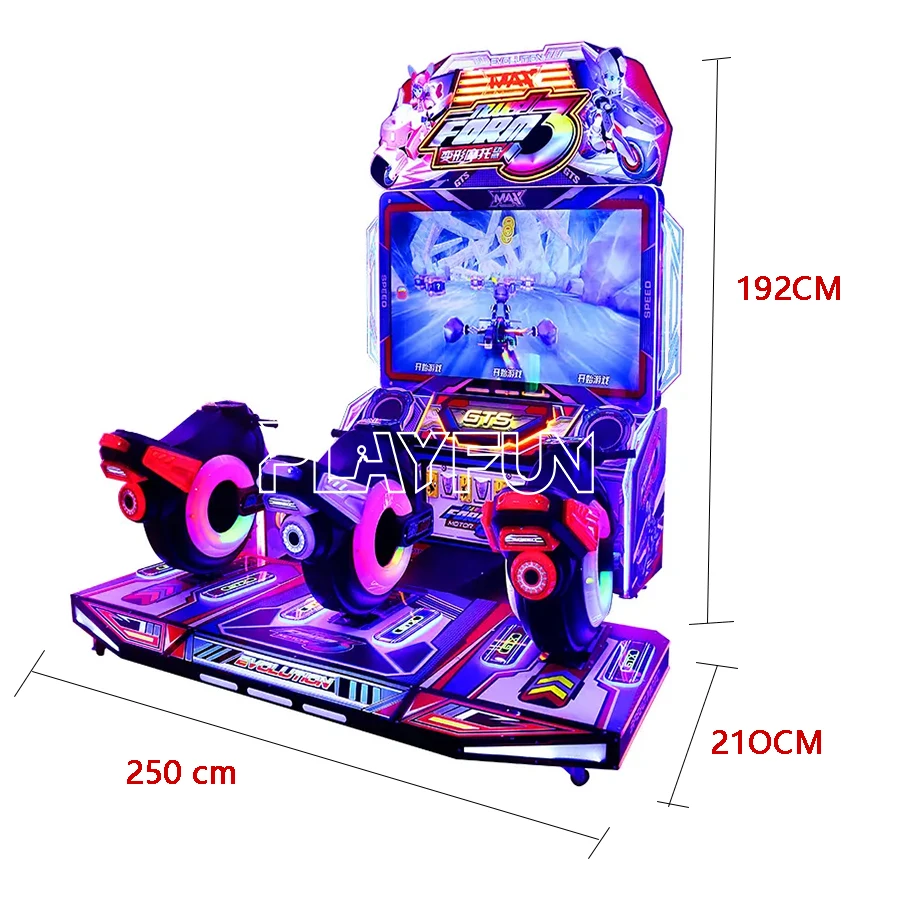 coin operated 3 players motorcycle kids video game machine racing simulator  motion moto arcade  machine