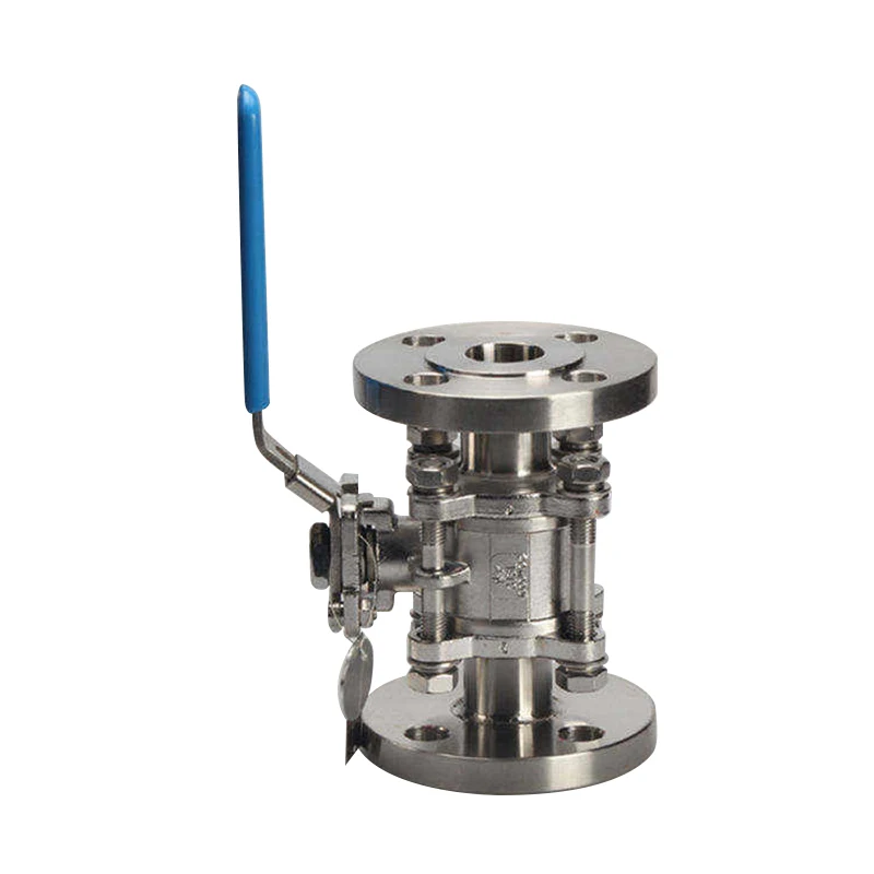 Low factory price customized size high quality food grade manual 3 Pc flange ball valve