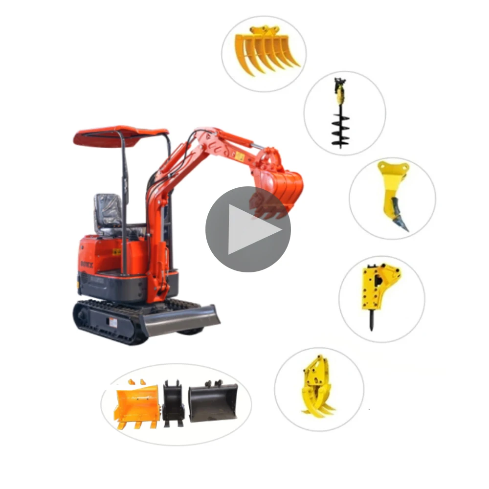 Cylinders Strong Power Mini Excavator 0.8 Ton 2 Ton Xiniu Mini Excavator XN08 Rhinoceros Micro Excavator XN08