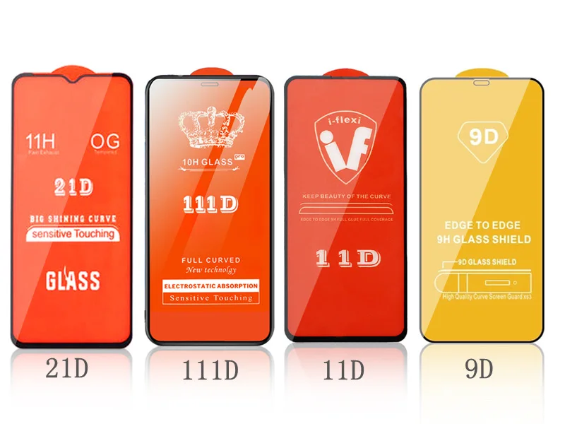 Amazon Hot Selling Full Glue 9H HD 21D Tempered Glass Mobile Phone Screen Protector For iPhone X XS XR 11 12 13 mini 14 Pro Max