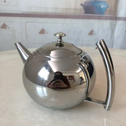 Newness Polished Stainless Steel Teapot with Lid Tea Kettle for Home Teapot with Tea Filter