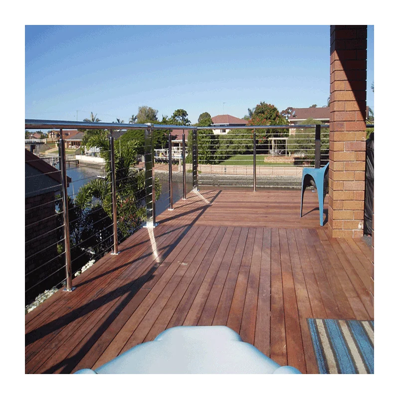 Outdoor deck wire cable railing stair balustrade handrail system