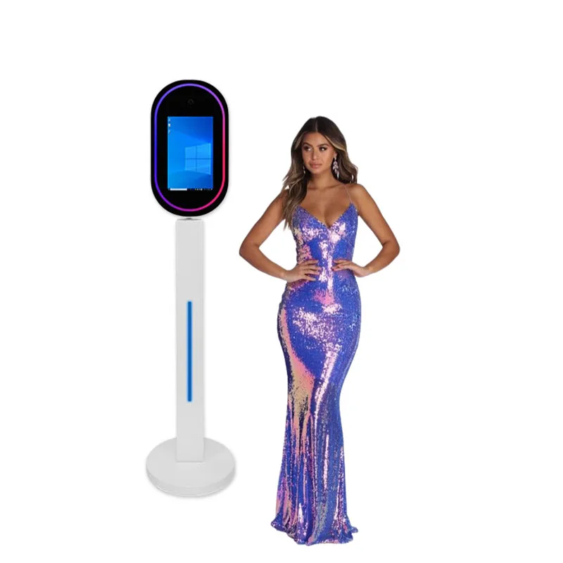 Magic Mirror Photo Booth 13.3inch Touch Screen Touch Screen Mini Computer  Mirror Photo Booth Hd Camera Flight Case Transport