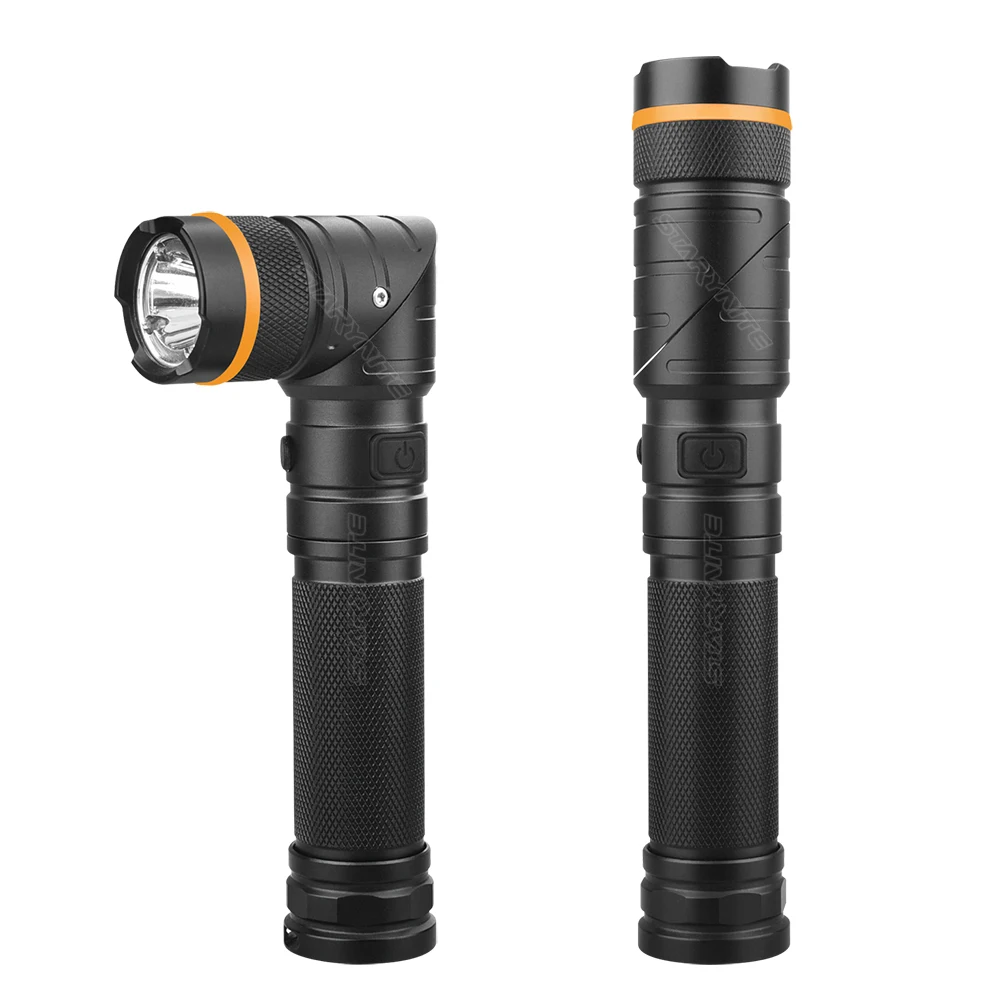 STARYNITE 90-градусный перезаряжаемый светодиодный фонарик с белым красным и зеленым светом, магнитный колпачок для ремонта