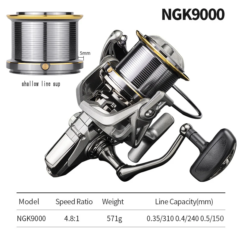 TAKUMI  NGK9000  Spool Handle No Gap Squid Saltwater Carp Fishing Reels Coil Spinning Reel Metal 20 Aluminum Alloy