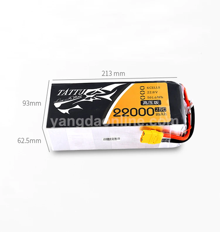 TATTU HV High voltage version 22000mAh 25C 22.8V 6S1P Lipo Battery Li-polymer battery for drone rc plane