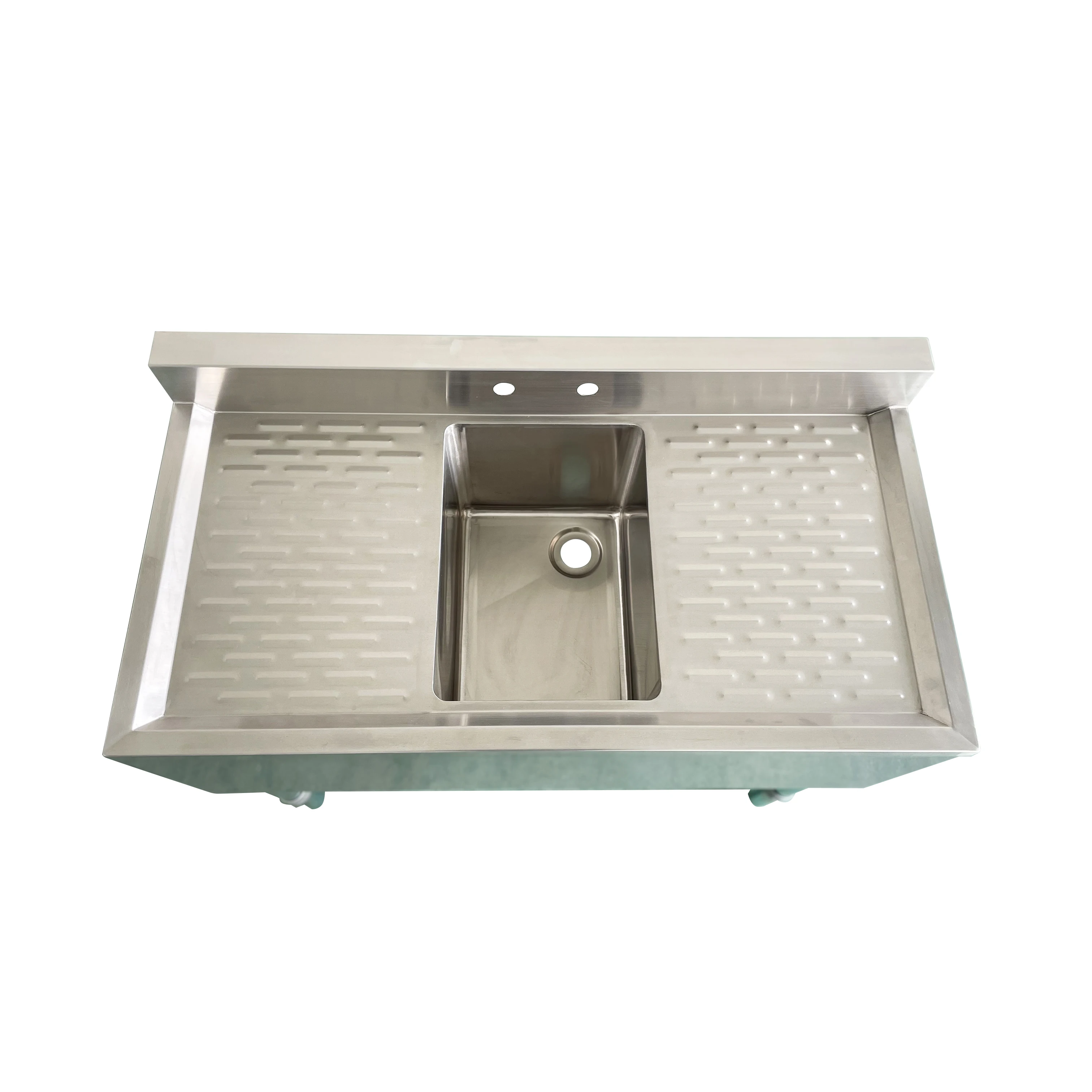 Jincheng NSF Free standing customized Commercial Stainless Steel with drainboard stainless one tub bar sink