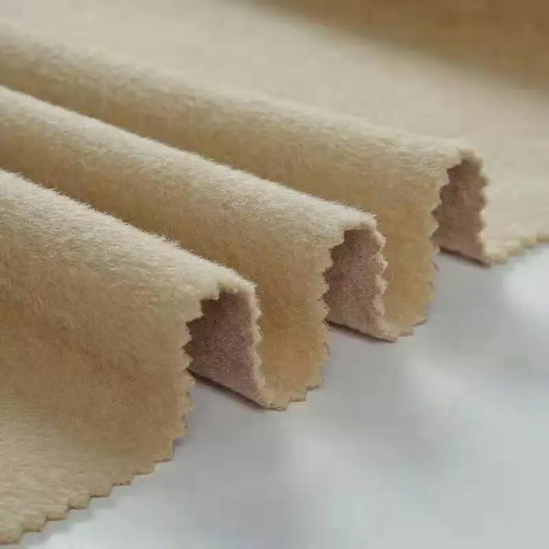 New fabric product 90% polyester 10% rayon brush knitted fabric for winter overcoat