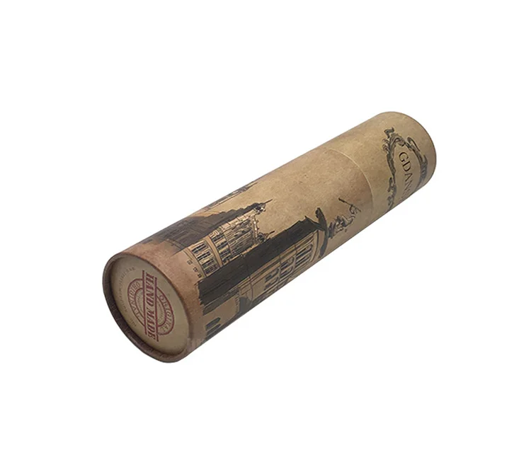 Customized Kraft Round Paper Box Full Color Printing Cosmetic Box Perfume Packaging Boxes with Silver Hot Stamping logo