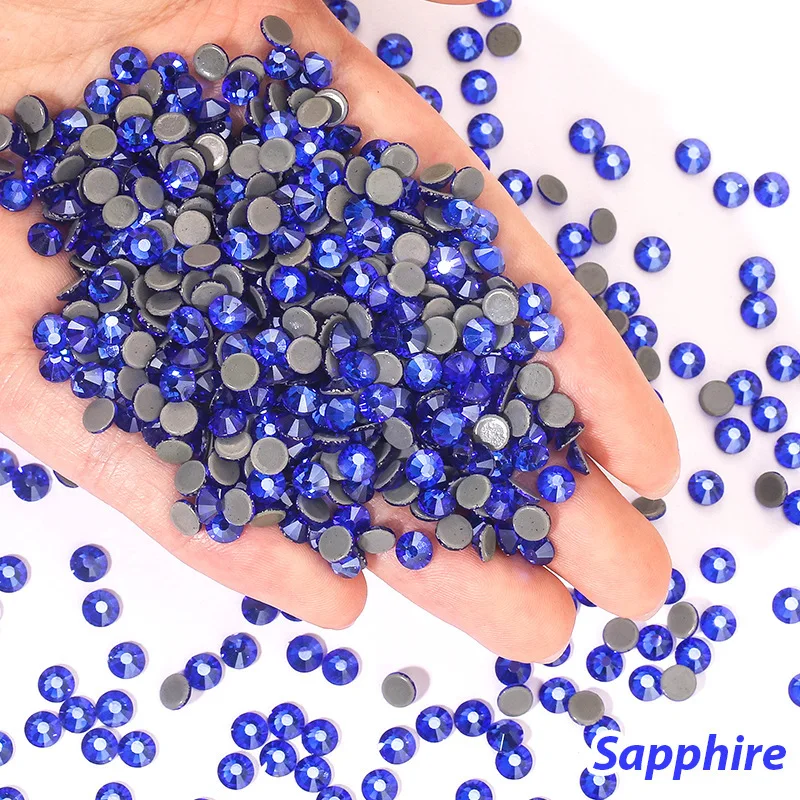 Qiao Crystal Hot fix Flatback bulk wholesale Loose Hotfix Glass DIY For Garment Accessories Gold Rhinestones For Clothes