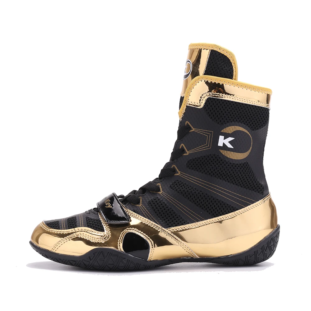 
Custom professional high-top leather red boots boxing shoes for men 