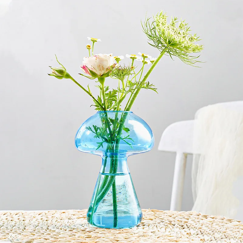 Low price mushroom-shaped glass tabletop Glass Flowers Vases For Home Decor