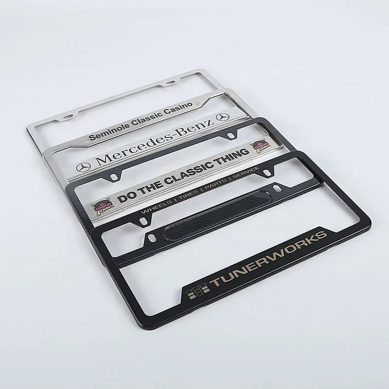 License Plate frame LOGO OEM frame US polished/black powder coating license plate frame