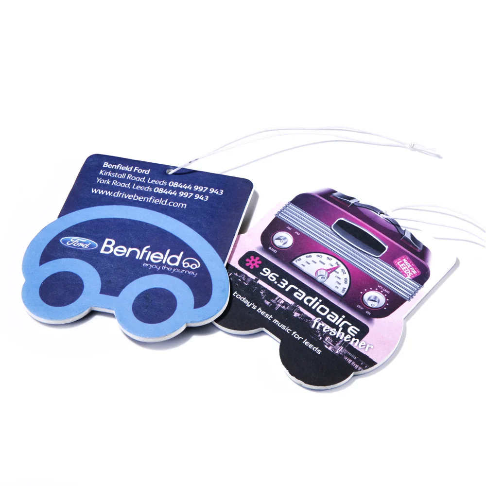Custom logo car smell scent air fragrance colorful sublimation hanging paper car vent air freshener wholesale