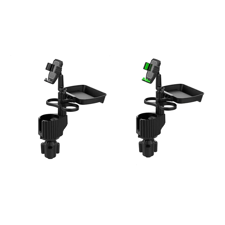 Car Cup Holder Expander Tray Car Cup Holder Tray With Swivel Base 5 in 1 360 Rotating ABS Car Drink Cup Holder With Food Tray
