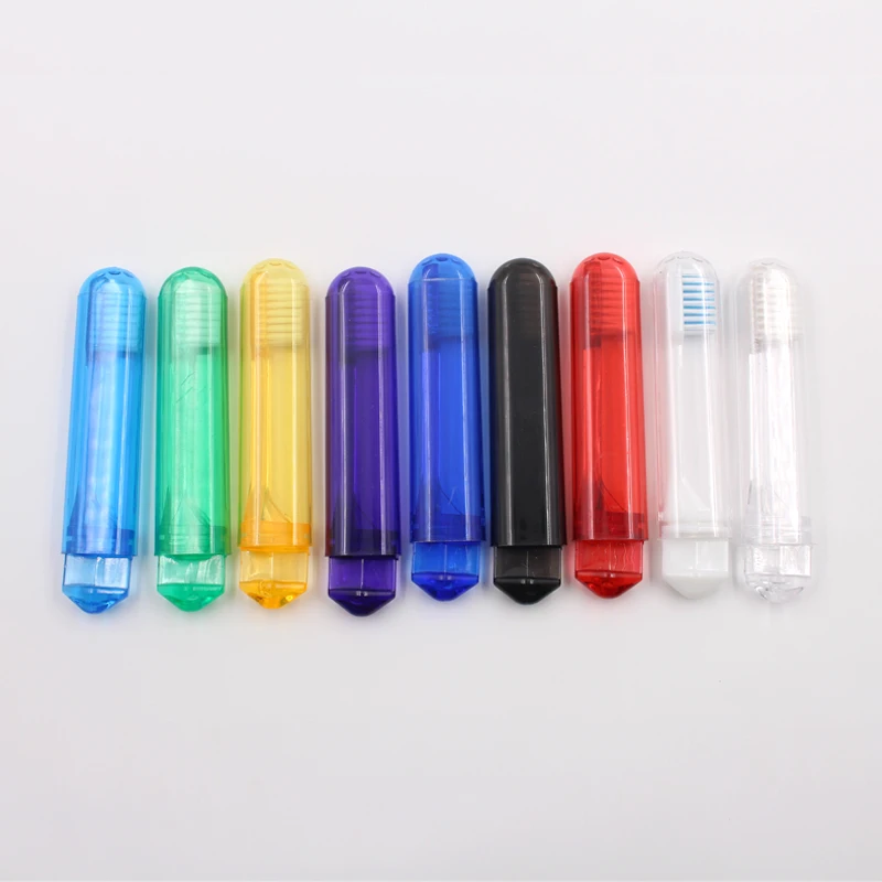 High Quality Portable Colorful Adult Toothbrush Box Pocket Toothbrush With Toothpaste Inside Fold Travel Toothbrush