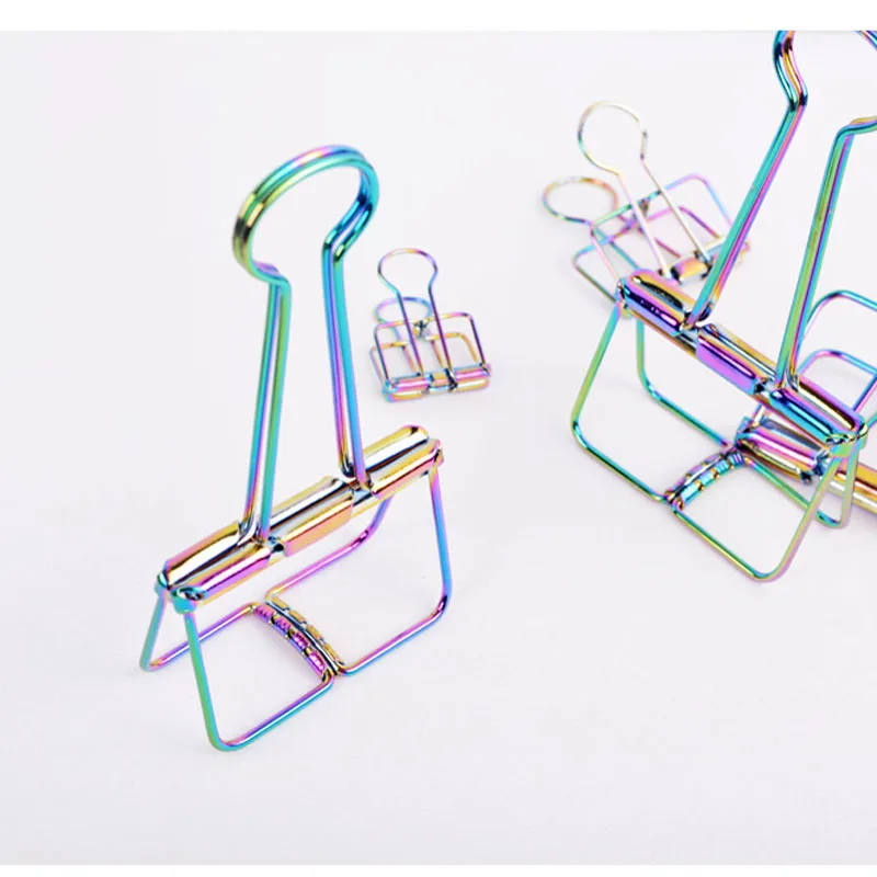 Professional Customized Multicolor Paper Binder Clips Stainless Steel Paper Clamps for Office Supplies School Personal Document