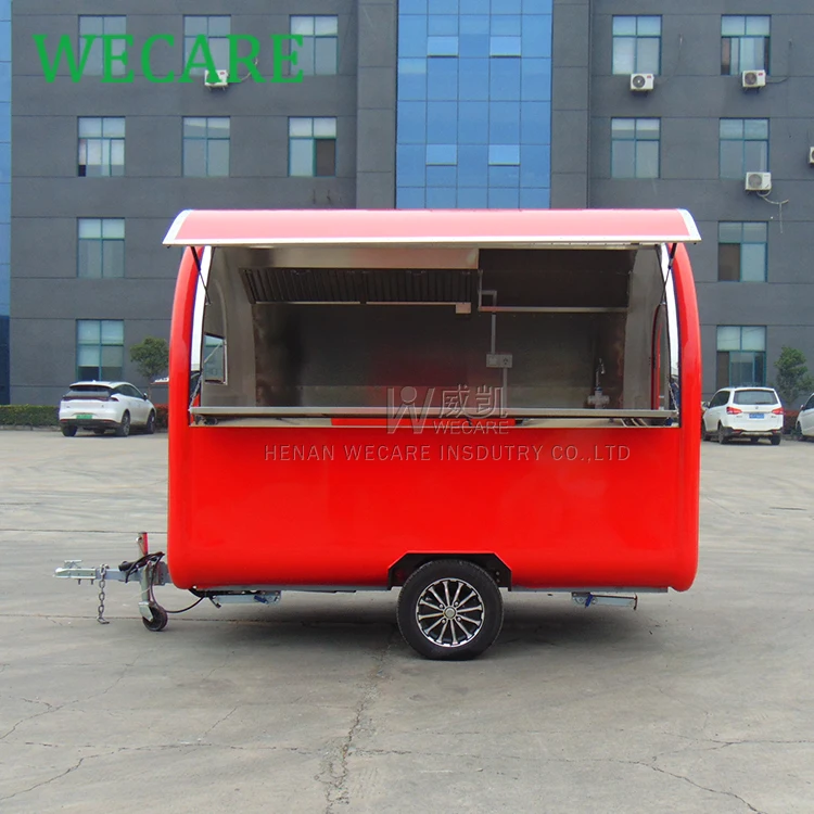 WECARE custom street mini fiberglass mobile hot dog food van truck mobile kitchen food trailers small fast food carts  for sale
