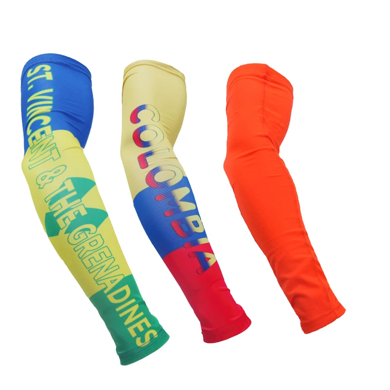 Blank Arm Sleeves Sun Protection Breathable Compression Arm Sleeves