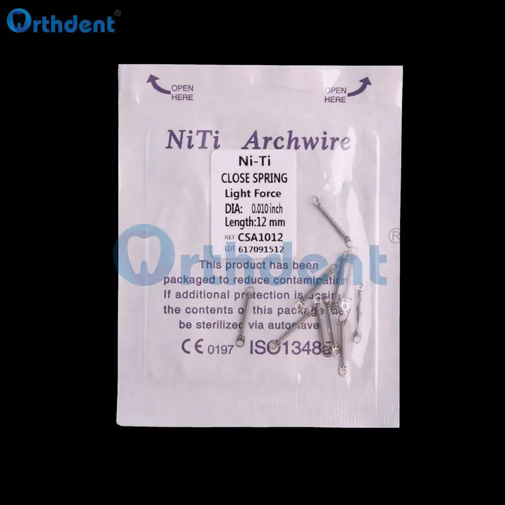 10 Pcs/Bag Dental Orthodontic Closed Coil Spring NITI Alloy Light/Medium Force 6Size Braces For Teeth Brackets Consumables Tooth