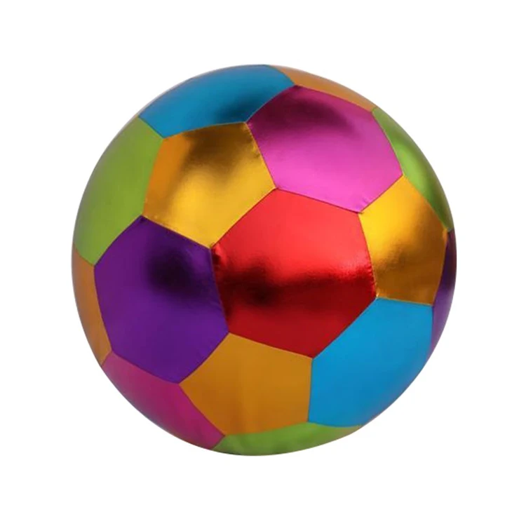 Metallic Fabric Bouncing Inflatable Toy Balls Purple Gold And Green