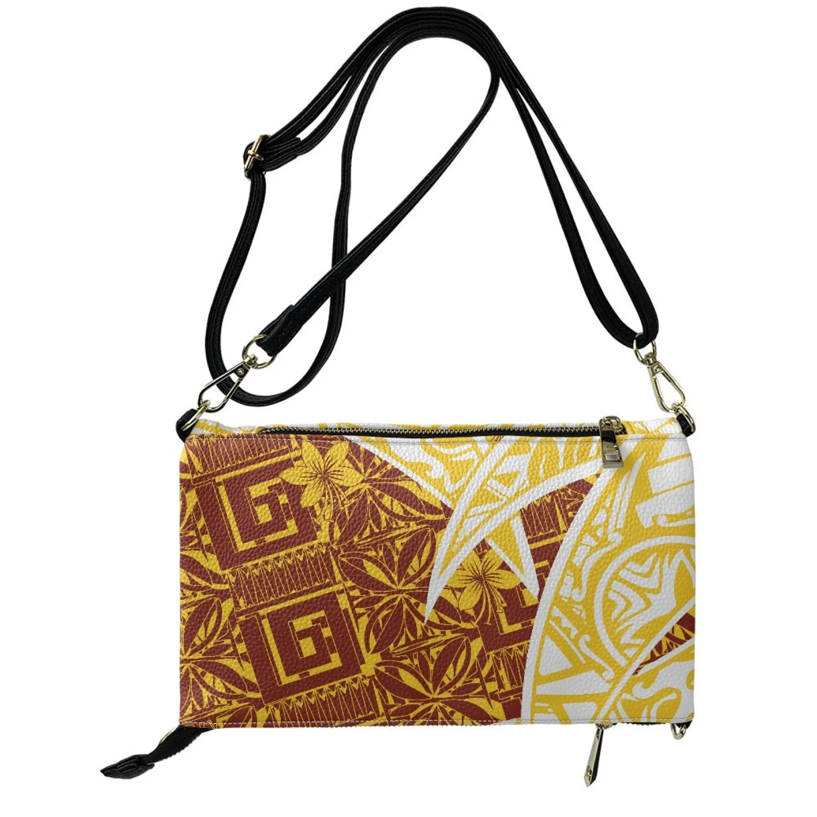 Leather Messenger Shoulder Crossbody Women Bag Samoa Tattoo Design Handbags For Women Luxury Polynesian Custom Ladies Bag