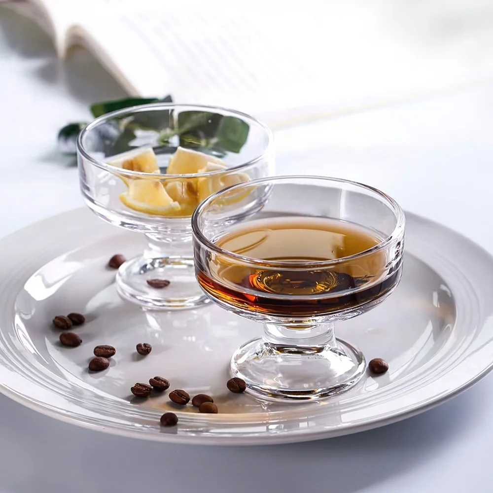 6oz Mini Dessert Glass Cup Serving Dishes Ice Cream Bowls Footed Sundae Trifle Bowl