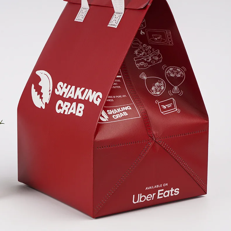 Wholesale Laminated Insulated Food Bag Aluminum Foil Milk Tea Coffee Takeaway Bag Non Woven Ice Cream Cooler Bag