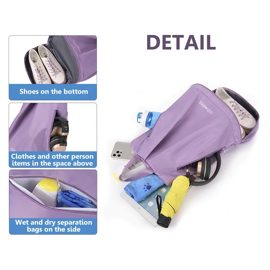 TY customized logo Wholesale High Quality Waterproof Backpack Dry Wet Separation Women Backpack Travel Beach Bag