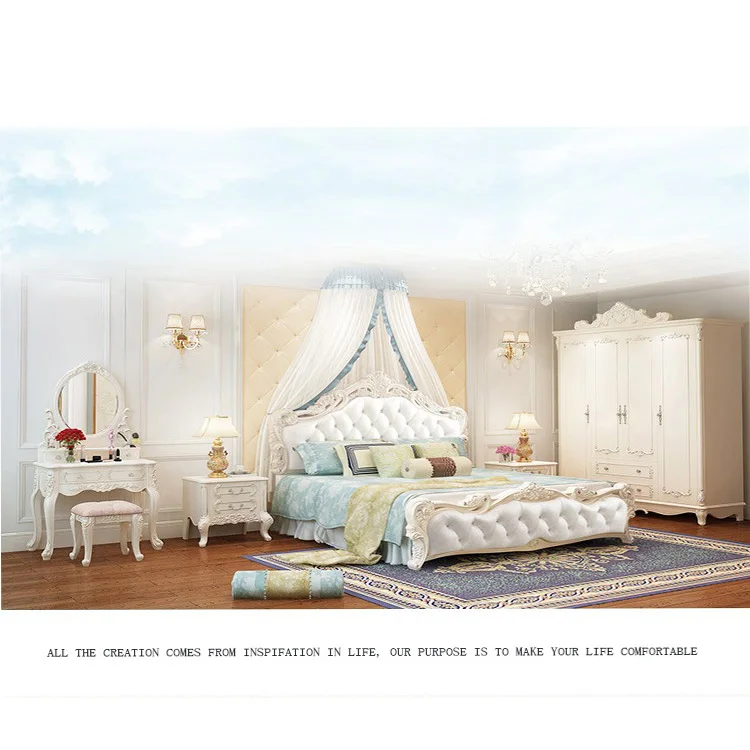 Letto Europeo Europaisches Bett Hand Carved Double Elegant King Size Royal Luxury European Wood Bedroom Set Furniture