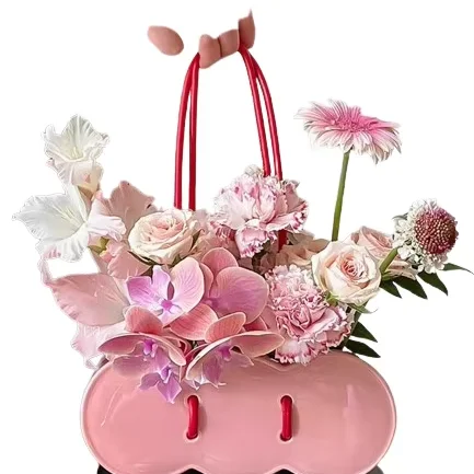 Ins hot selling Ceramic Portable flower basket for home decoration lady child gifts