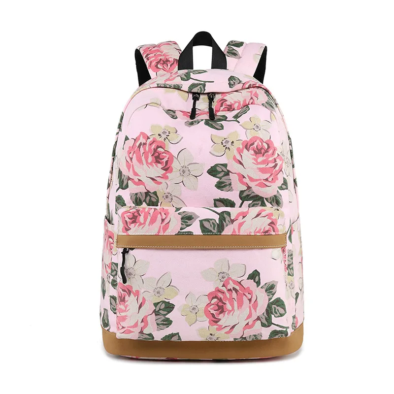Custom Full Pattern Durable Women Backpack Wholesale Waterproof Flower Pattern Girls Backpack