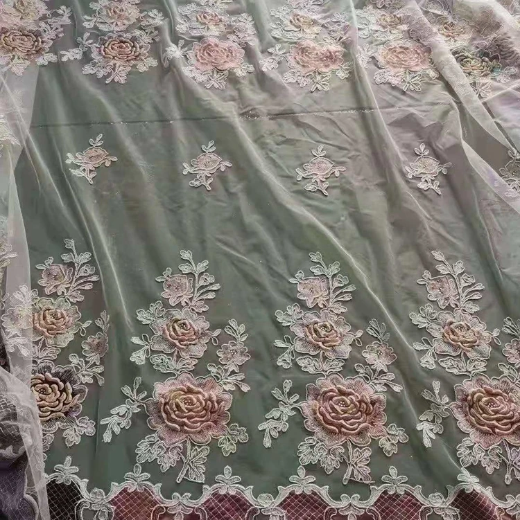  High-Grade Embroidery Flower Screens European Style Curtain Voile Tulle Sheer Bedroom Living Room Windows