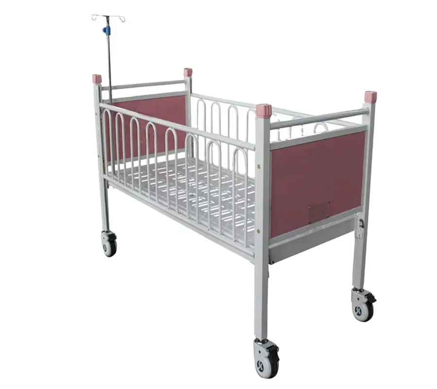 YKB005-Y5  Stain Steel Hospital Folding Children Bed With Casters