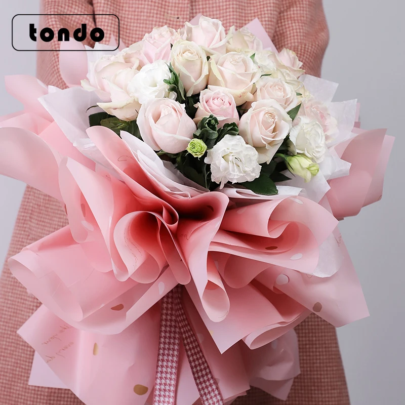 2021 Tondo 20sheet/bag Waterproof petal Pattern Korean Flower Wrapping Paper For Flower