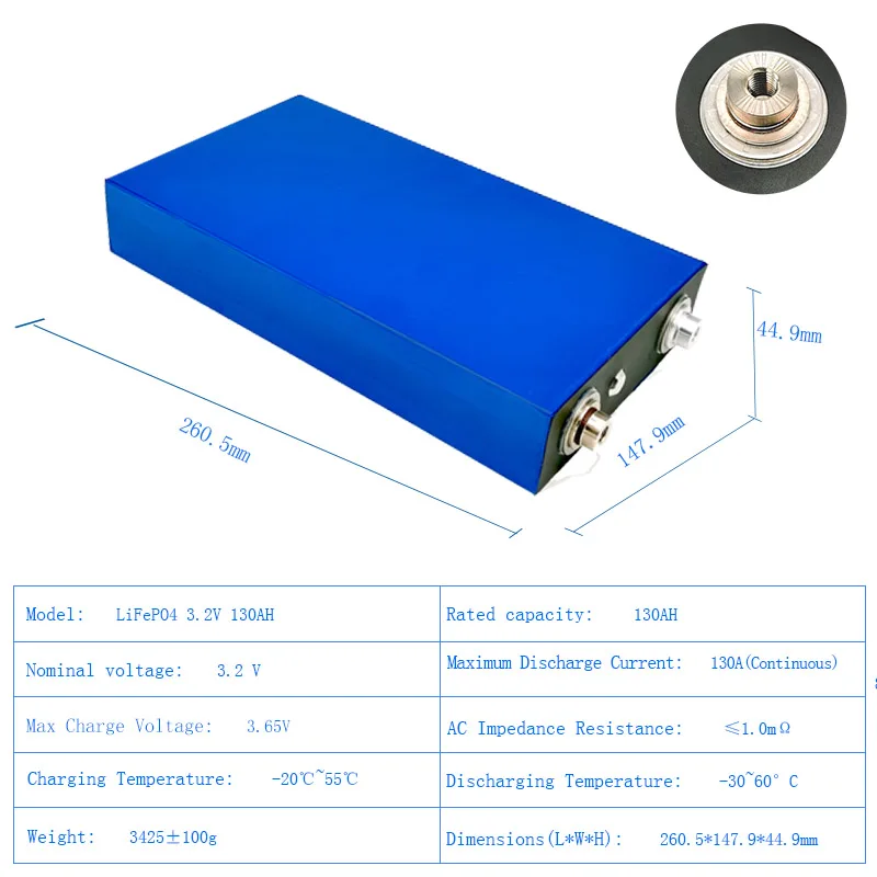 130ah ионных аккумулятора bateria de с зарядным устройством lithim 3 2 v lifepo4 аккумуляторная батарея литий-железо-фосфатных аккумуляторов