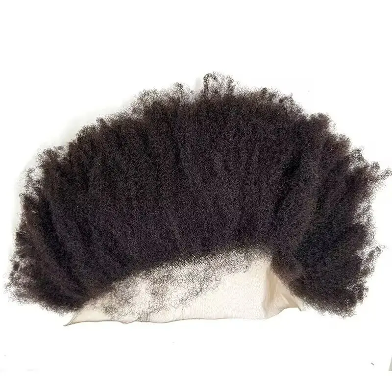 natural lace frontal with baby hair tight curly 13x4 raw human hair front closure no bleached knots afro kinky coily hair pieces