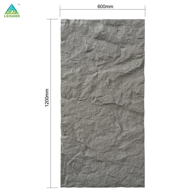 Factory Offers Black Mushroom Stone Faux Brick 3D Decoration Polyurethane PU Wall Panel Exterior Wall Wholesale Price Available