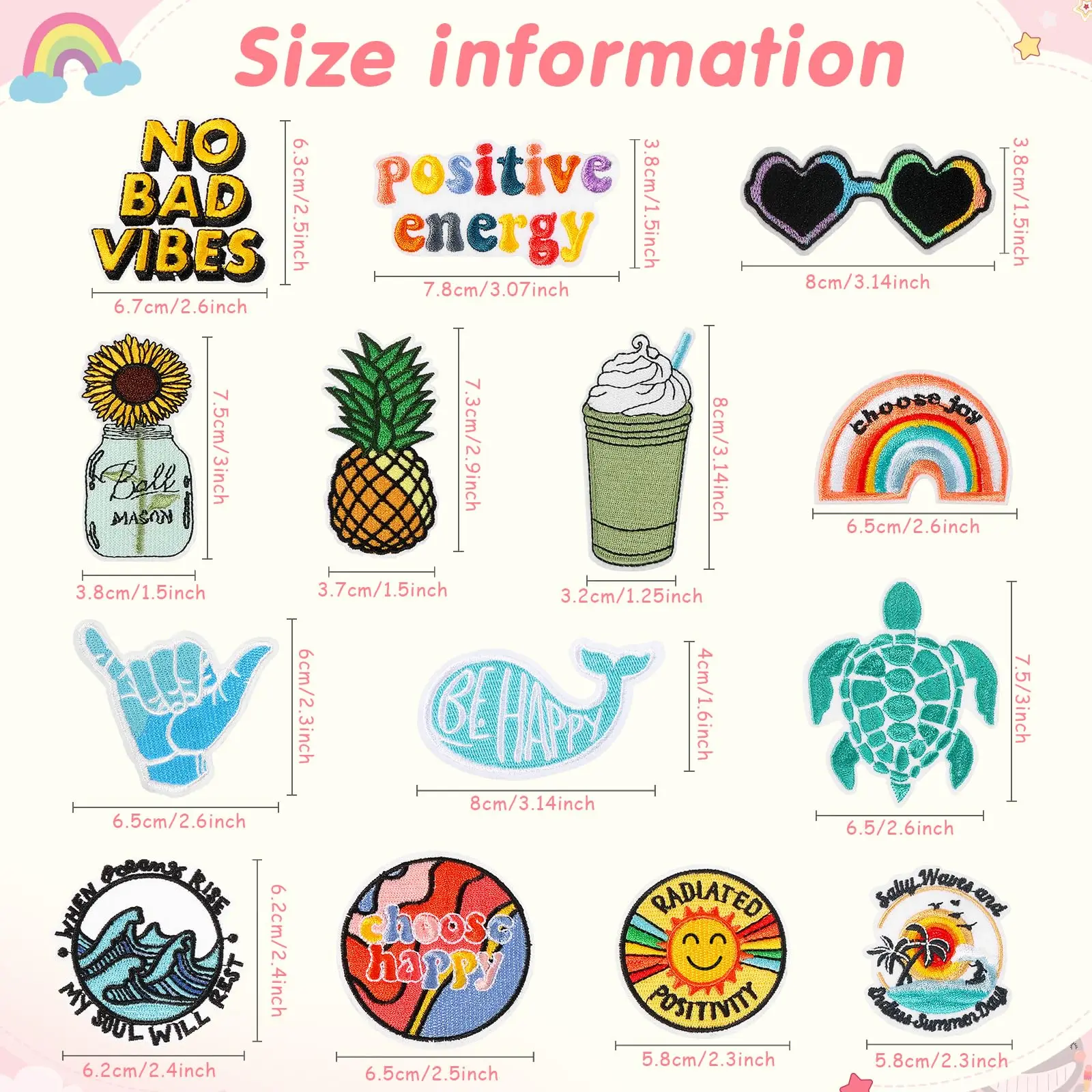 20 Pieces Iron on Hippie Vintage Patches Appliques Hippie Retro Embroidered Patches for Backpacks Jeans Jackets Cloth DIY Craft