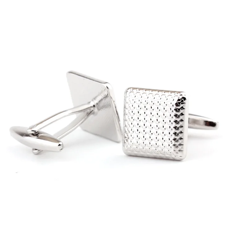 Wholesale stocks blank silver cufflinks for mens shirts