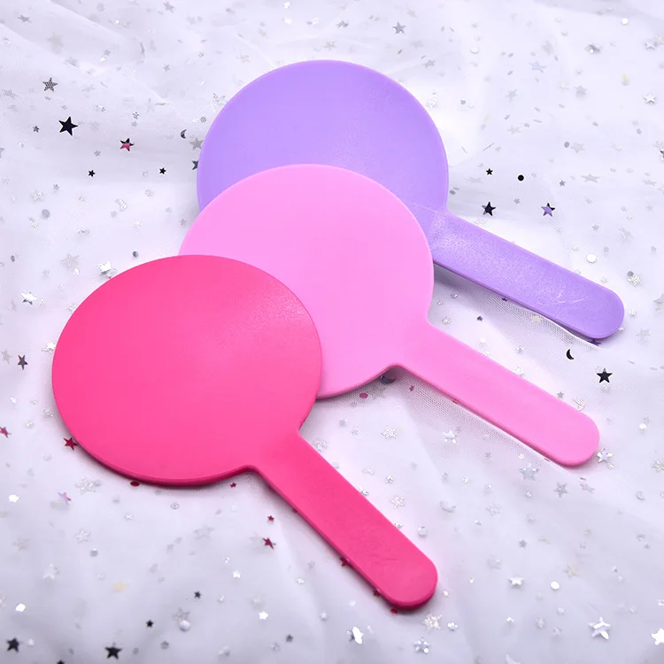 Custom Handheld Pocket Makeup Mirror Vintage Personalized Portable Mini Pink Heart Hand Held Vanity Mirror With Logo