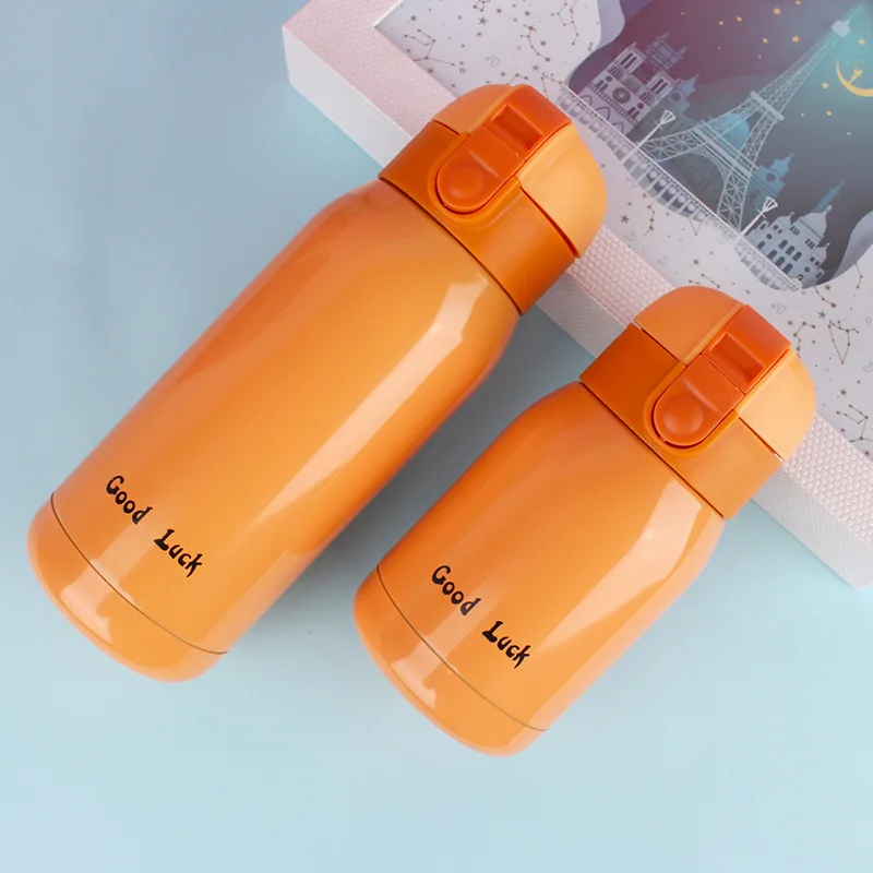 Kids Stainless Steel Straw Thermos Mug Cartoon Leak-proof Vacuum Flask Children Thermal Water Bottle Thermocup