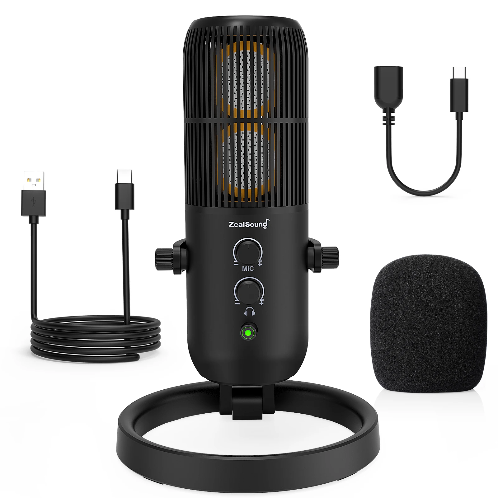 Computer Cell Phone Live Streaming Microphone Youtube Recording Microphone Desktop Studio Podcast Condenser Microphone