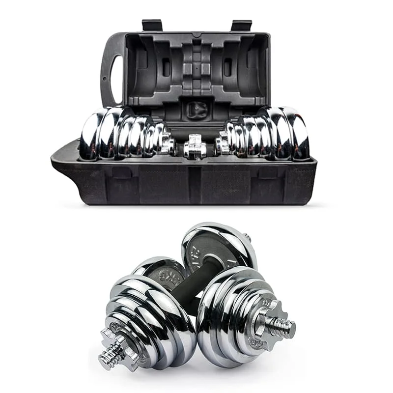 Chrome Adjustable dumble for gym Set Item and Weight