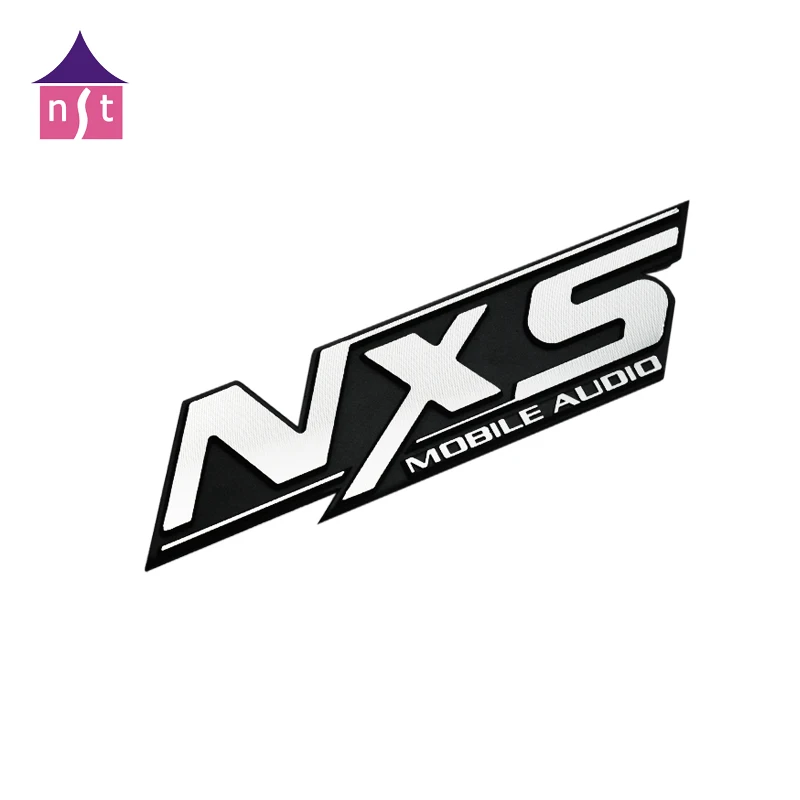 Custom print die cut metal label plate Self adhesive brand name logo stickers Anodised aluminium nameplates