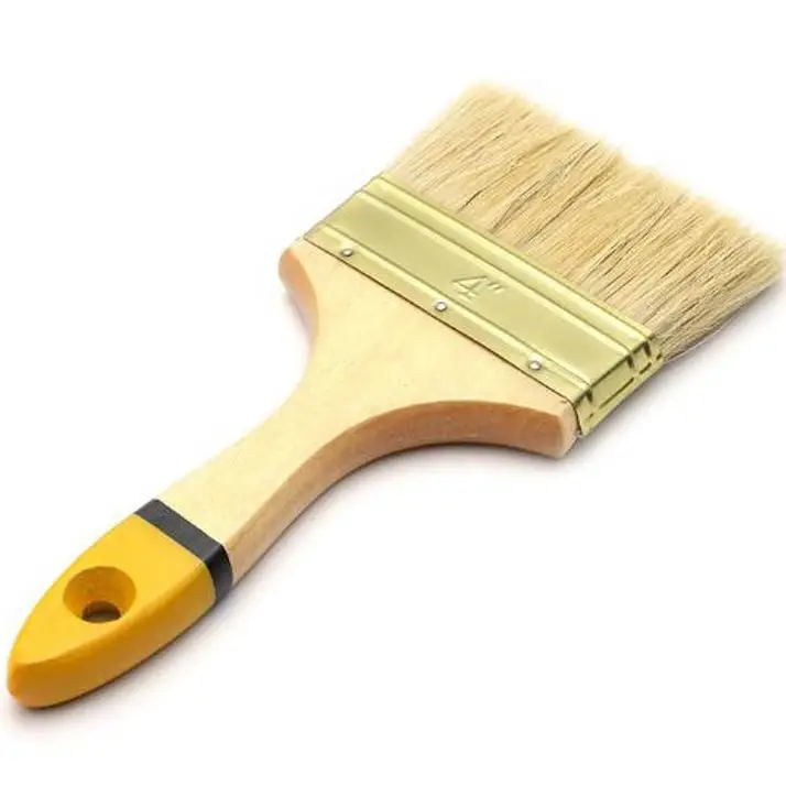 Chinese Manufacturer Supply Natural Painting Tools Flat Paint Brushes Angle Paint Brush