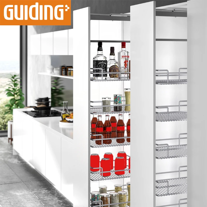 Kitchen Cupboard Door Space Organizer Slider Pantry Kitchen Rolling Pantry Storage Tall Unit Pull Out Basket