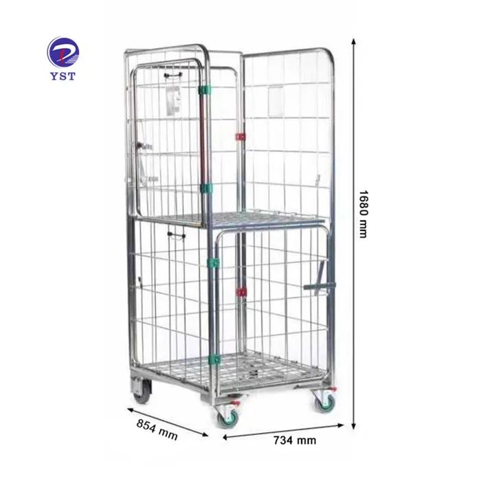  wire mesh roll container for warehouse heavey dudty