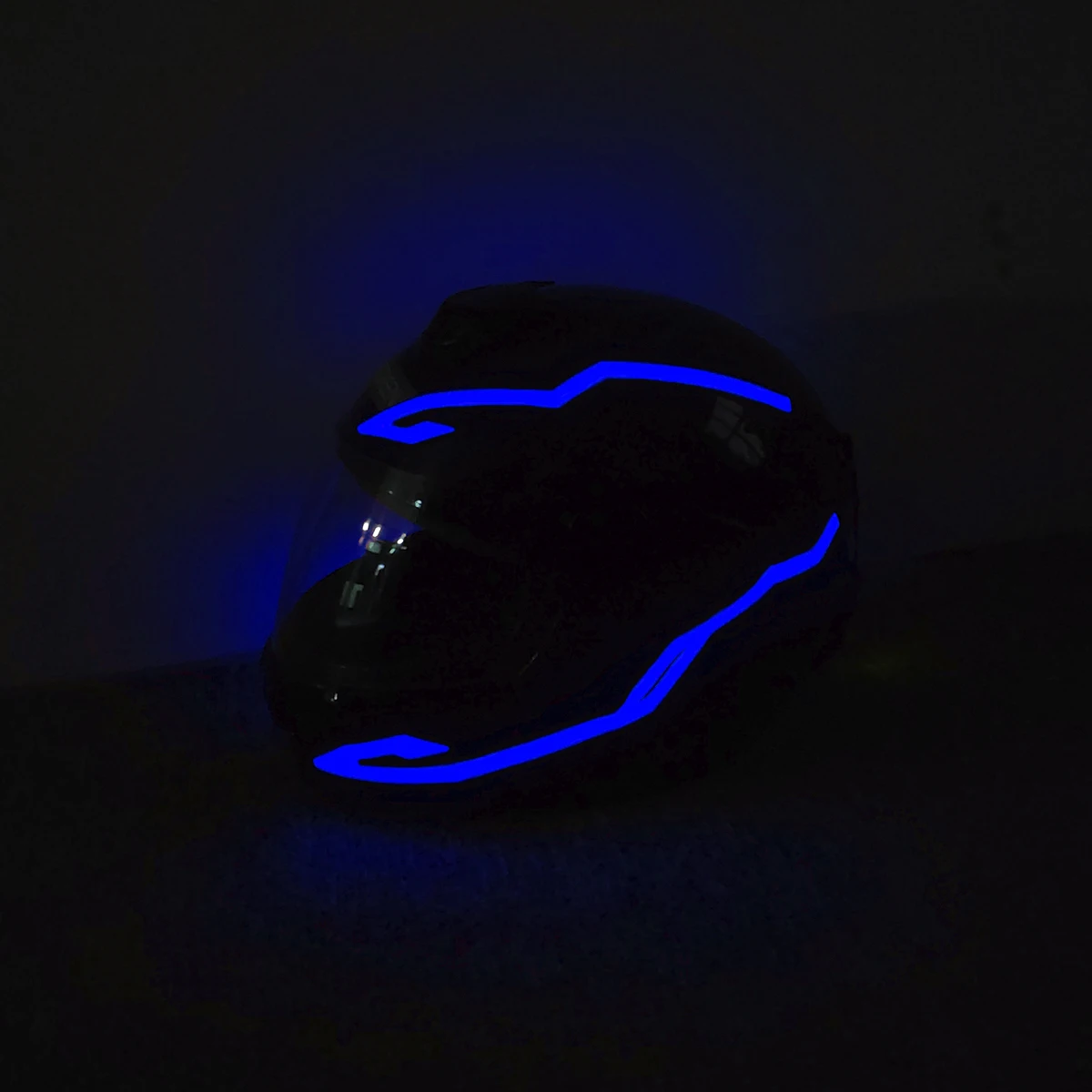 DIY Flexible Motorcycle Helmet LED Light Strip EL Tape Helmet Motorbike Safety EL Glowing Strip