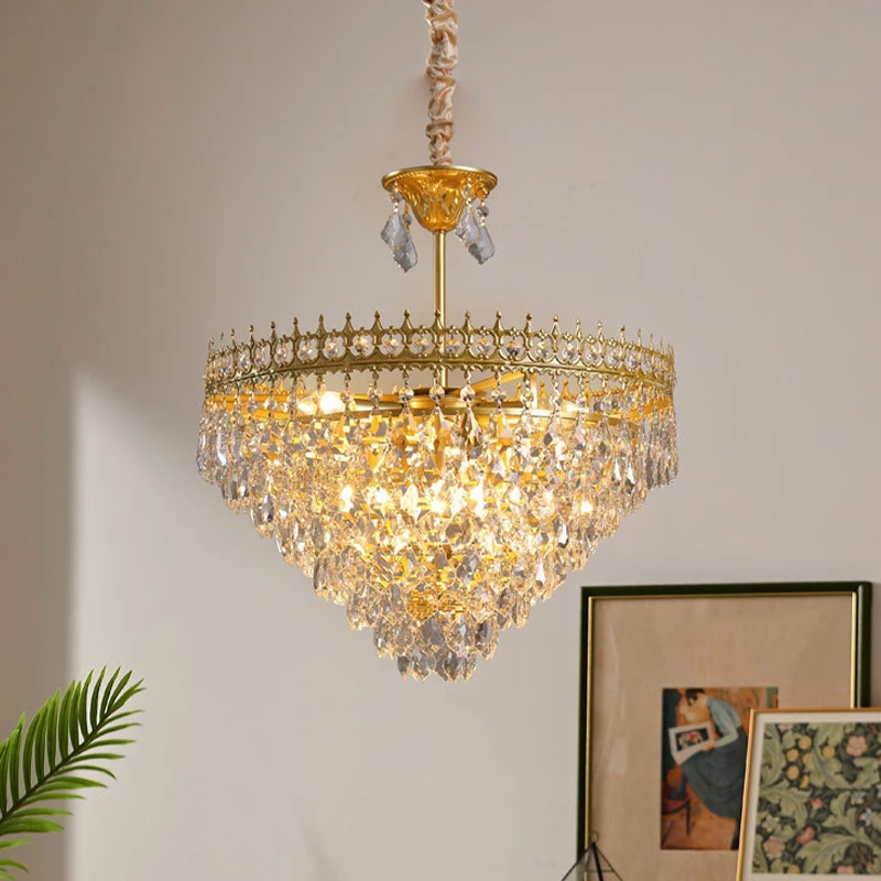 Postmodern Gold Crystal Chandelier Light Indoor Round LED Hanging Lamp Style Cheap Nordic Modern Crystal Chandelier